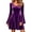 A Purple, variant on Mini Dresses for Women Crewneck Flare Long Sleeve Waist Cinched Pleated Flowy Fall Winter Formal Cocktail Party Wedding Guest Dress,Sizes S-3XL