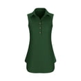 thumbnail image 6 of TaTaai Women's Sleeveless Collared Half Placket Solid Casual Dress Breathable Moisture Wicking Side Pockets Curved Hem Wrinkle Resistant for Spring Summer Beach Cover-Up Office Casual Gift, 6 of 9