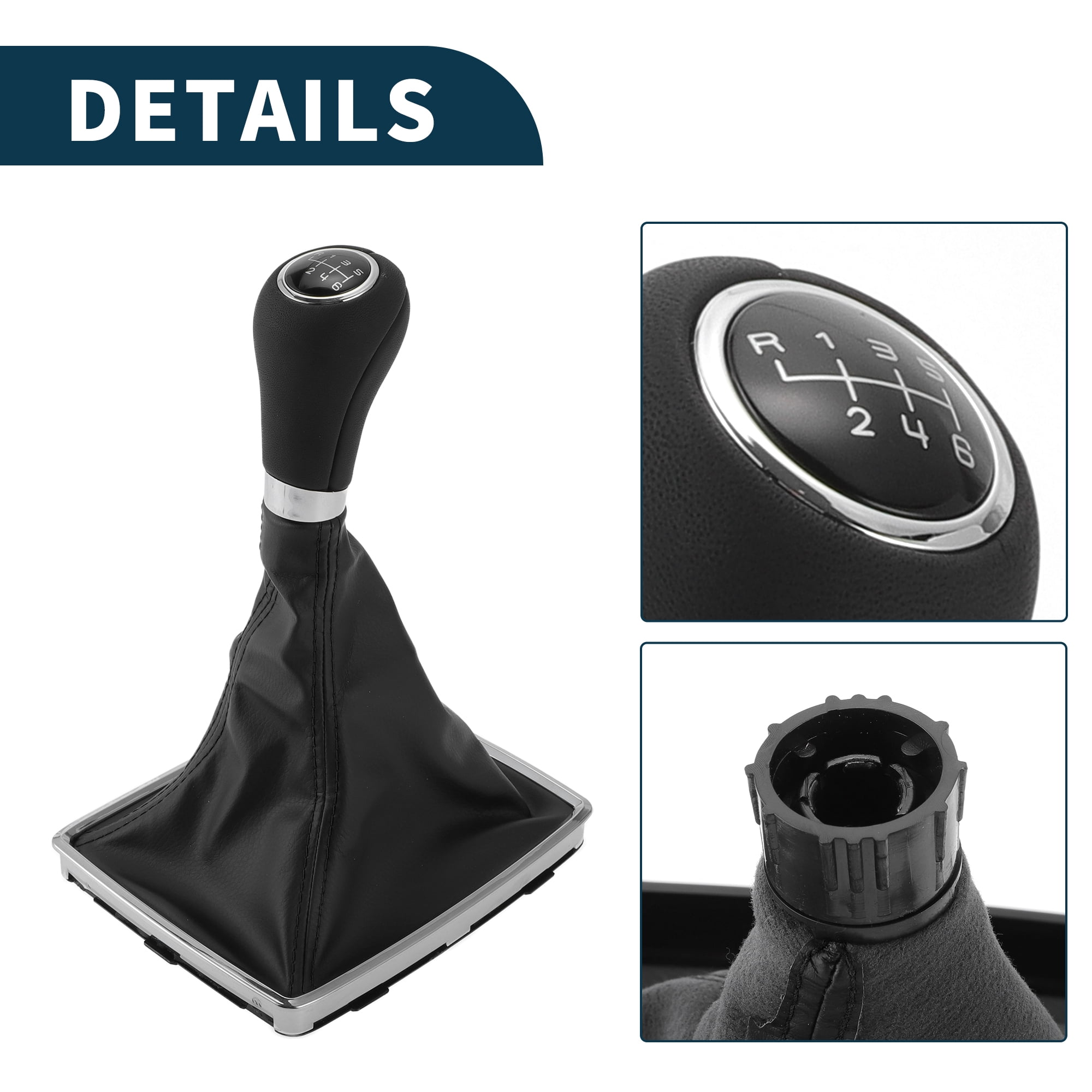 Unique Bargains Gear Shift Knob with Cover 6 Speed Manual Stick Shifter Knob for Mercedes-Benz C-Class 2007-2023 Plastic