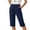 Navy, variant on Capris for Women Plus Size Elastic Waist Drawstring Chino Pants Stretch Split Pants Casual Clothes with Pockets
