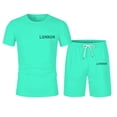 thumbnail image 5 of London Letter Graphic Short Sets for Men Crewneck T Shirt and Shorts 2 Piece Matching Set Mens Summer Outfits, 5 of 5