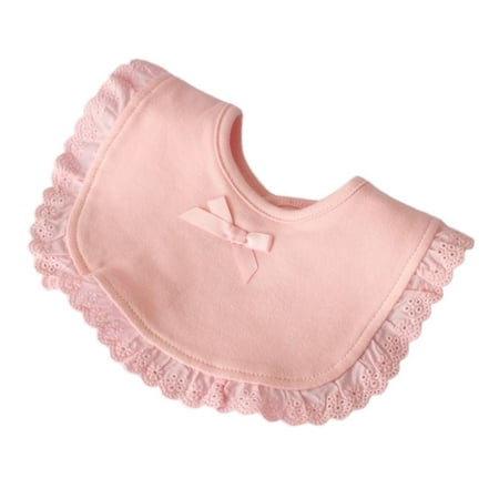 

HOMEMAXS Lace Baby Bib Baby Towel Waterproof Cotton Dining Bibs for Baby Newborn Infant (Pink)