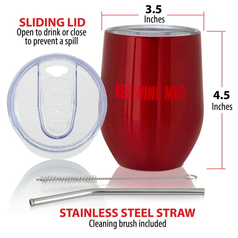 SUNWILL Vaccum Insulated Wine Tumbler with Lid (Wine Red), Stemless  Stainless Steel Insulated Wine G…See more SUNWILL Vaccum Insulated Wine  Tumbler