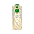 thumbnail image 3 of ANGARA Lab Grown Art Deco Inspired Graduated Emerald and Diamond Ring for Women in 14K Yellow Gold (Size-3.8mm) | May Birthstone, Anniversary, Jewelry Gift for Women | Lab-Grown Emerald Ring, 3 of 6
