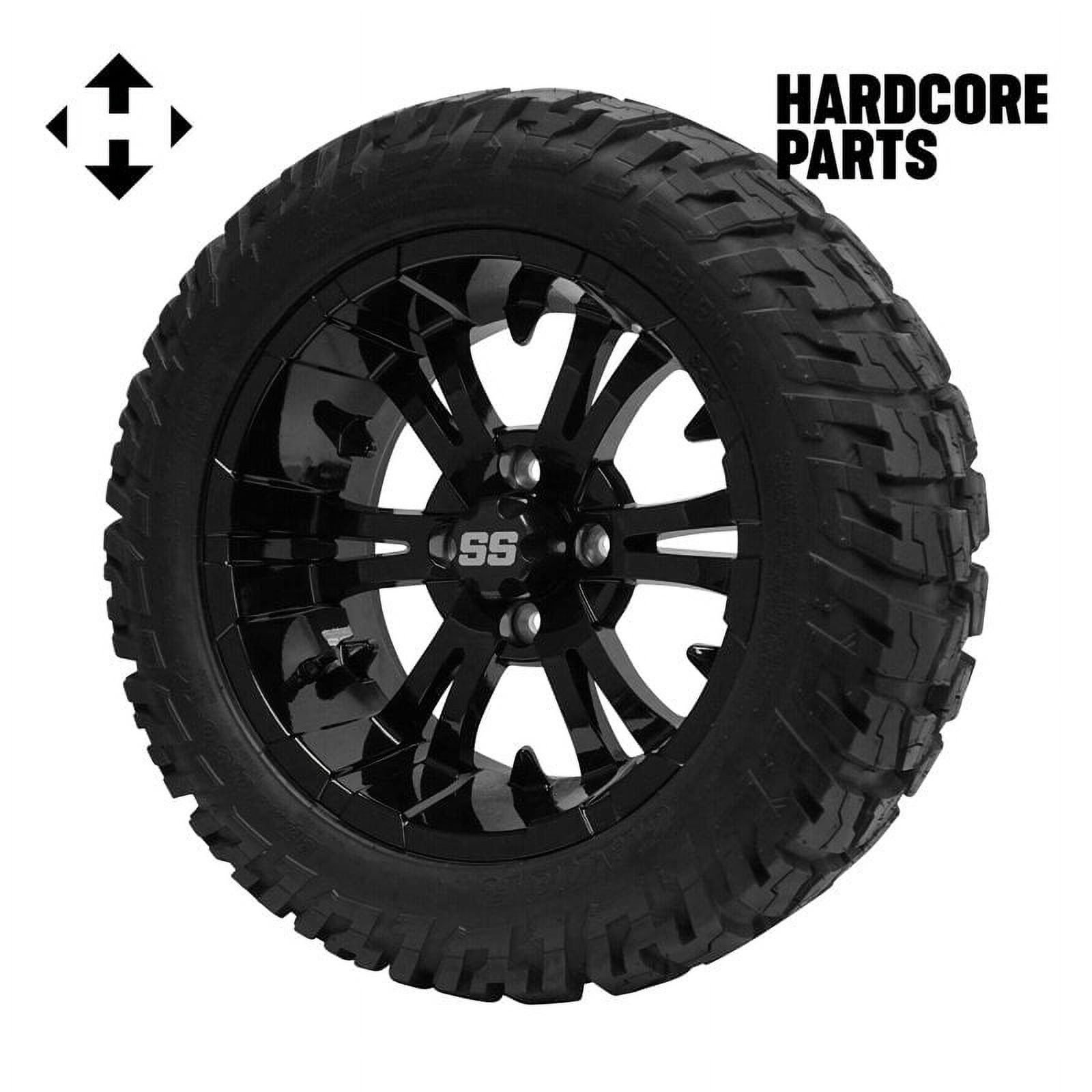 Hardcore Parts 6” Heavy Duty Double A-Arm Suspension Lift Kit for Club Car PRECEDENT Golf Cart (2004+) with 14" Black 'VAMPIRE' Wheels and 22"x10.5"-14" GATOR On-Road/Off-Road All-Terrain tires
