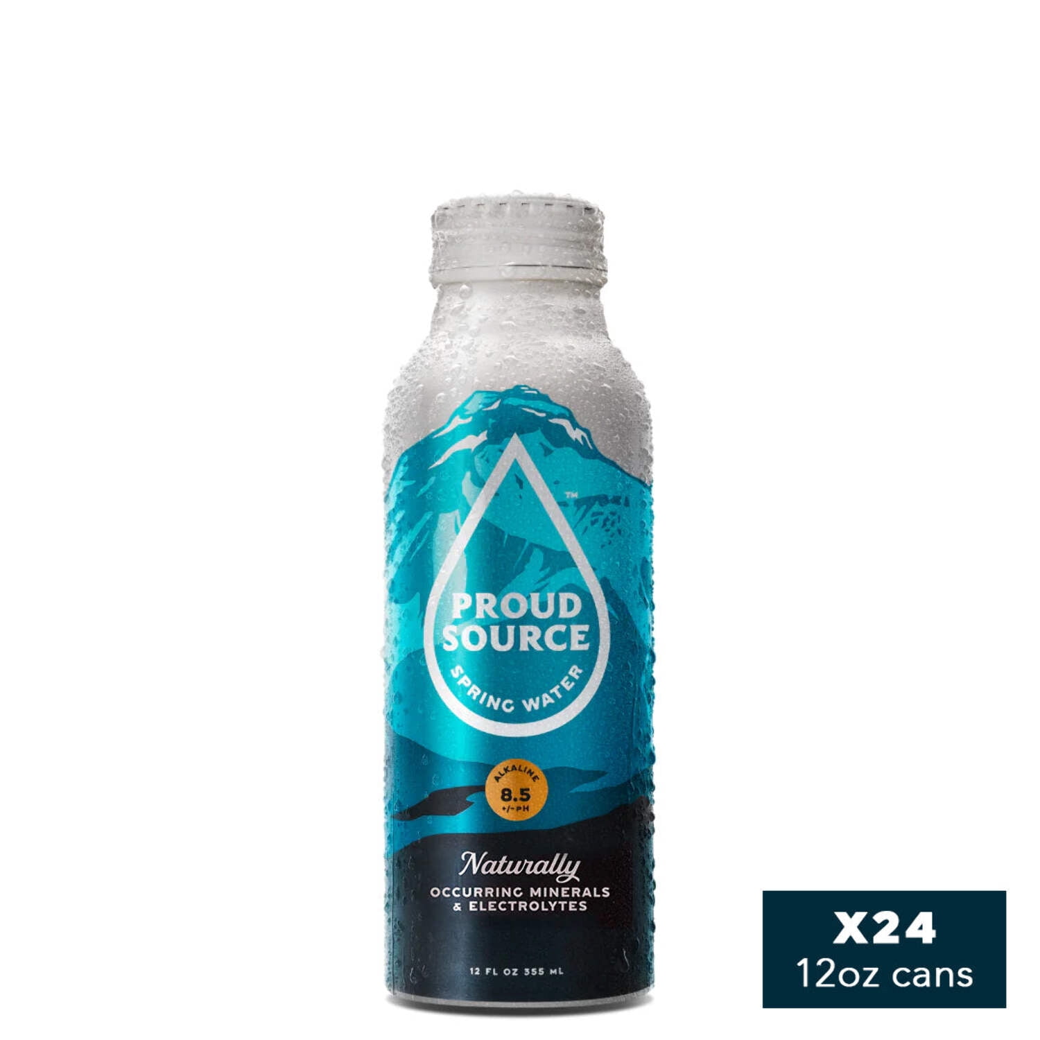 Proud Source Alkaline Spring Water - 16 oz Bottles, 24 Pack
