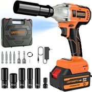 Cordless Impact Wrench, UNTIMATY 1/2 inch  Brushless Impact Gun, Max Torque 350 Ft-lbs450N.m Impact Wrench with 20V Brushless Motor, with 3.0Ah Li-ion Battery & 7 Sockets