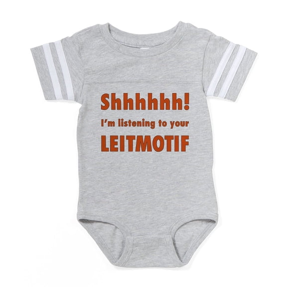 CafePress - Shh I'M Listening To Your Leitmotif Baby Footb - Cute Infant Baby Football Bodysuit