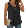 thumbnail image 2 of MOSHU Plus Size Tank Tops for Women Henley Sleeveless Shirts Summer Button Down Womens Tops, 2 of 7