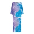 thumbnail image 4 of Puntoco Conjunto de pijama capris de manga larga con cuello redondo y estampado de dos piezas para mujer Puntoco Puntoco-8187, 4 of 5