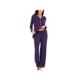 thumbnail image 3 of Luxsea 2 Piece Women's V-neck Long Sleeve Trousers With Pocket Button-up Sleepwear Pajamas Suit, 3 of 6
