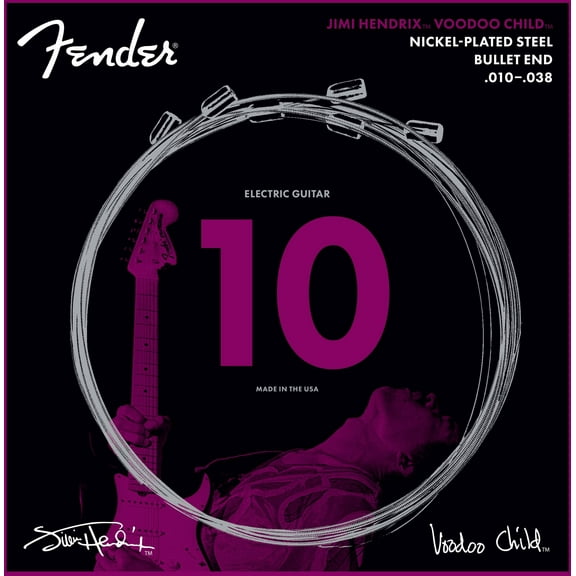Fender Hendrix Voodoo Child Bullet End NPS Electric Guitar Strings, 10-38