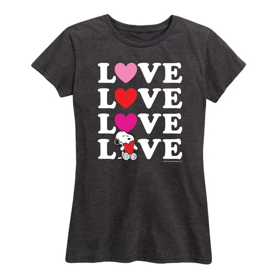 Peanuts - Snoopy Love Stacked - Women's Short Sleeve Graphic T-Shirt