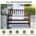 thumbnail image 4 of KINGYES HDPE Outdoor Bench with Integrated Side Tray, 2-Person All-Weather Patio Bench with 660 lbs Capacity, Porch Bench for Backyard, Garden & Park, Brown, 4 of 12