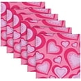 thumbnail image 6 of Dreamtimes Valentine's Day Love Heart Cloth Napkins Set of 1, Oversized Washable Reusable Polyester Dinner Table Napkins for Family, Restaurant, Party Decor, 20 x 20 Inch, 6 of 7