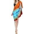 thumbnail image 4 of HAPPY BAY Women's Bikini Wraps Beach Wrap Swimwear Sarong Cover up Skirt Bathing suit Swimsuit Pareo Coverups for Women One Size Tangerine, Beach, 4 of 5