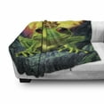 thumbnail image 3 of Animal Soft Flannel Fleece Throw Blanket, Frog Prince with Golden Yellow Crown on Rocks Fairytale Soul Mates Illustration, Cozy Plush for Indoor and Outdoor Use, 50" x 70", Green Yellow, by Ambesonne, 3 of 6