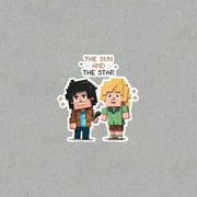 Cute Pixel Art Sticker - The Sun And The Star Minecraft-Stylephone Decal Water Bottle Stickers, Vinyl Stickers For Water Bottles, Cars Stickers, Water Bottle Stickers For Kids