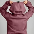 thumbnail image 5 of Trendy Hoodies for Women with Eye Mask 4-Button Plain Pullover Baggy Hooded Sweatshirt Pocket Travel Outfits, Wine|Mask S, 5 of 8