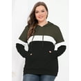 thumbnail image 6 of JuneFish Women's Plus Size Long Sleeve Sweatshirts Color Block Hoodies Pullover with Pocket, 6 of 7