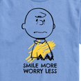 thumbnail image 2 of Peanuts - Smile More Worry Less - Men's Short Sleeve Graphic T-Shirt, 2 of 6