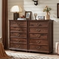 thumbnail image 5 of Joaxswe 5 Drawers Dresser, Wood Rustic Chest of Drawers for Bedroom, Tall Dressers Organizer with Metal Handles for Living Room, Entryway, Brown, 5 of 10