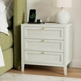 thumbnail image 6 of Joyyskill Farmhouse Nightstands Set of 2 with 3 Drawers Larger Night Stand with Charging Station Tall Bed Side Table Wide Nightstand End Table for Sofa, Bedroom, Antique White, 6 of 7