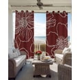 thumbnail image 3 of Red Flowers Black Out Curtains 72 Inch Long, Light Blocking Drapes with Black Liner, Spring Floral Botanical Modern Art Thermal Insulated Blackout Curtains for Bedroom Living Room 52"x72" 2 Panels, 3 of 8