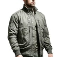 thumbnail image 5 of XUNKUSGA Men Padded Flight Bomber Jacket Windproof Warm Stand Collar Zip Up Military Jackets for Men with Multi Zip Pocket Classic Casual Cold Weather Coat for Men Dark Gray 2XL, 5 of 6