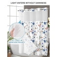 thumbnail image 4 of No Hook Shower Curtain with Snap in Liner Retro Flowers Shower Curtain -Fabric Waterproof Inner Liner, Floral with Leaves Butterfly Shower Curtains Washable 36"x72", 4 of 9