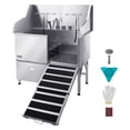 thumbnail image 1 of VEVOR 50 Inch Dog Grooming Bath Tub Stainless Steel w Ramp Faucet Showerhead, 1 of 9