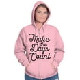 thumbnail image 3 of Make the Days Count Inspirational Zip Hoodie Sweatshirt Women Brisco Brands 3X, 3 of 6
