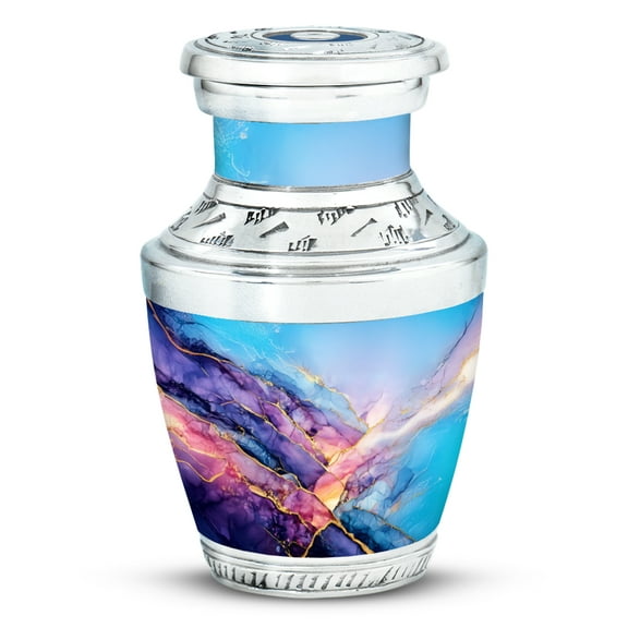 SABURIAL Purple Urn - Mini Funeral Urn For Adult Ashes Women - Memorial Urns For Male & Female - Decorative Cremation Urns - 3 Inch