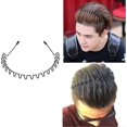 thumbnail image 3 of Men's Metallic Headband, Steam Headband, Unisex - Black Wave, 3 of 5