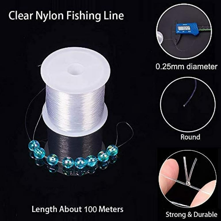 Clear Fishing Line, 110 Yard Nylon Fishing Wire String, Clear Beading String for Hanging Decorations DIY String Cord