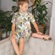 thumbnail image 4 of Fotbe Birds And Flowers Pijama Estampada de 2 Piezas para Niños – Ropa de Dormir de Manga Corta Cómoda para Niños y Niñas, Camiseta y Shorts de Algodón-Small, 4 of 6