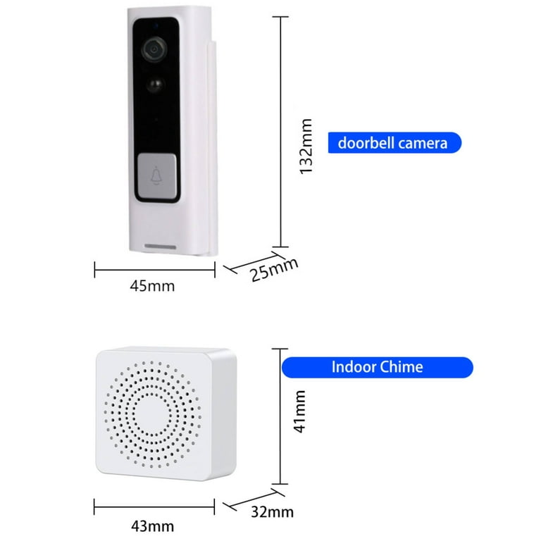 HOOFUN Wireless Doorbell Camera with Chime Video Ring Doorbell with Chime with Motion Detection Night Vision Ring Camera for Home