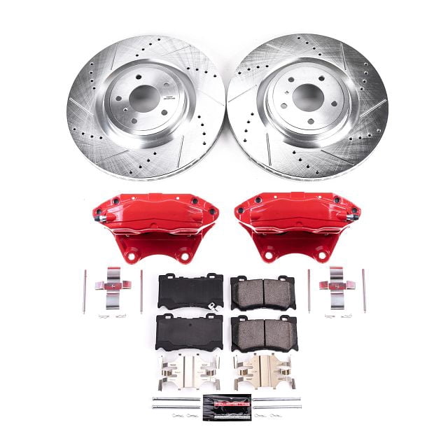 PowerStop Front Z23 Evolution Sport Brake Pad and Rotor Kit with Red Powder Coated Calipers Fits: NISSAN Select Models KC2915B