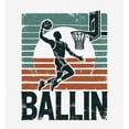 thumbnail image 2 of Ballin Slam Dunk Adult White Long Sleeve Hoodie-Small, 2 of 6