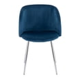 thumbnail image 5 of LumiSource Chrome, Blue Velvet Fran Chair - Set of 2, 5 of 9