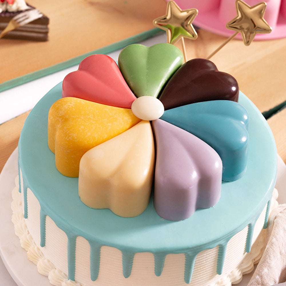 Moule à Gâteau En Silicone, 8 Cavités Triangulaires - Idéal Pour Pâtisseries, Soupes, Pizzas - Sans BPA, Usage Four Et Micro-ondes - 2
