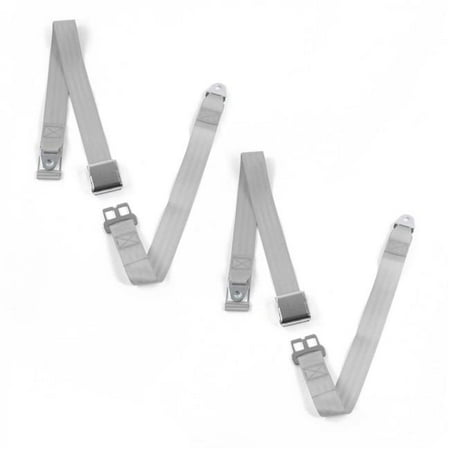 safeTboy Gray & Grey Lap Bucket Seat Belt Kit for 1972-1980 Chevy LUV Truck Airplane 2 Point - 2 Belts