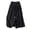 Black, variant on Women's Artistic Style Cotton Linen Wide Leg Skirt Pants Casual High-Waisted, Loose-Fitting Flared Culottes with Elegant Drape Black S