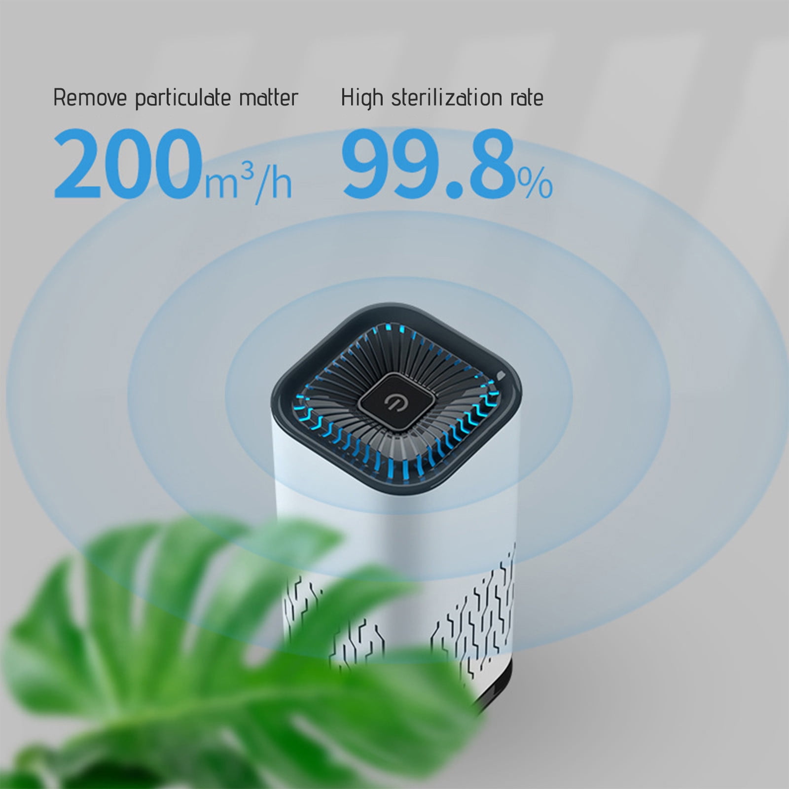 Cevemin 107 sq ft Home Filter Pet Dander Smoke Dust Air Purifier, White