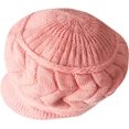 thumbnail image 4 of Rosa Mujeres Niñas Lindo Otoño Invierno Acogedor Orejeras De Piel De Punto Lana Gorro De Esquí Boina Newsboy Beanie Hat, 4 of 5