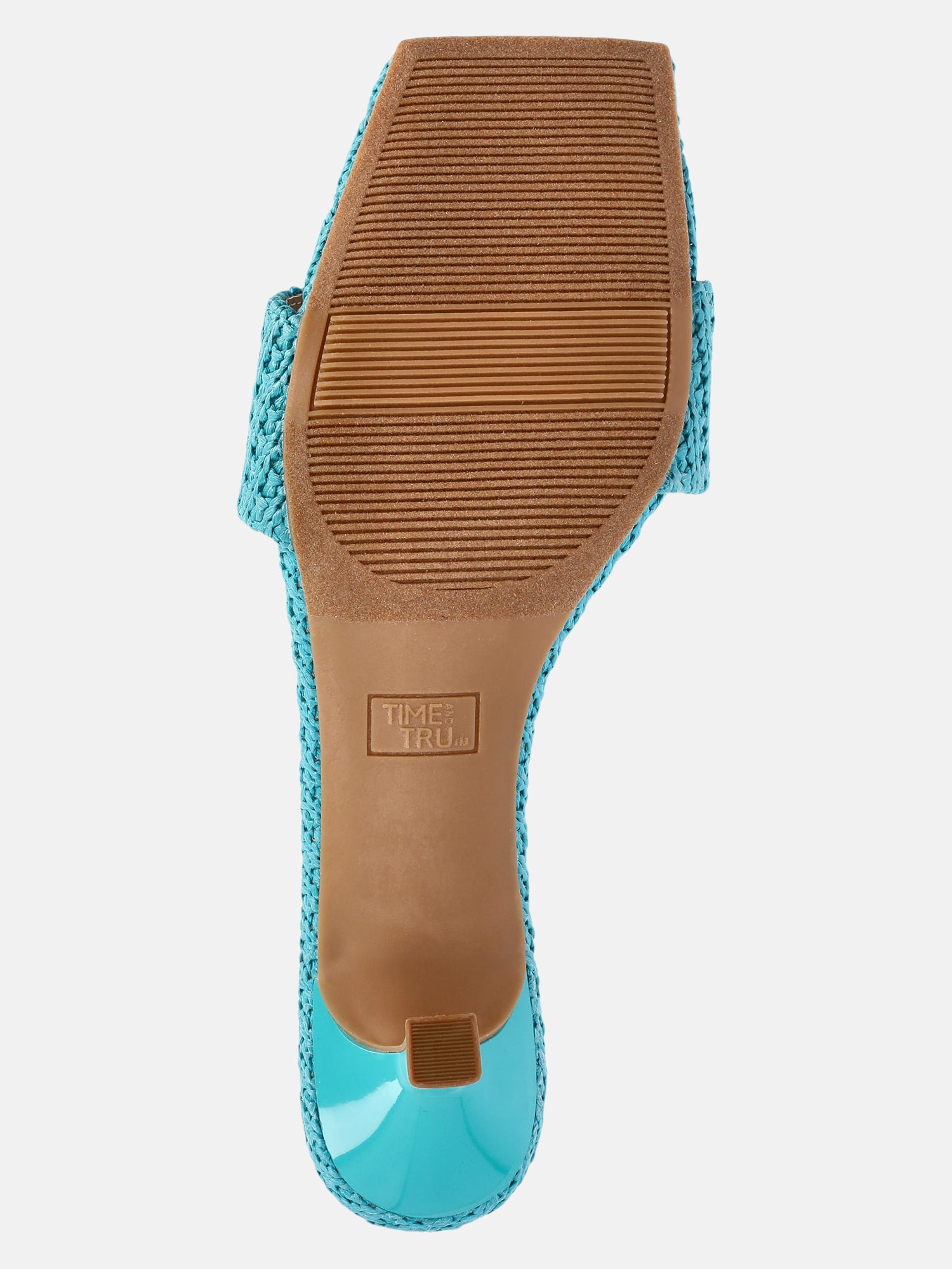 Time and Tru Women's Raffia Kitten Heel Sandals