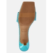 Time and Tru Women's Raffia Kitten Heel Sandals