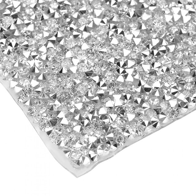 Cinta de Diamantes de Imitación Bling Bling 1 Pieza de Plástico Plateada para Bricolaje