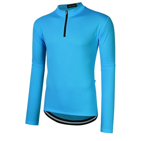 Northwestern Cycling Jersey - Yong Horse Men's Long Sleeve Cycling Jersey Quick Dry Mountain Bike Biking Shirt Sports Tops Color:Blue Size:S