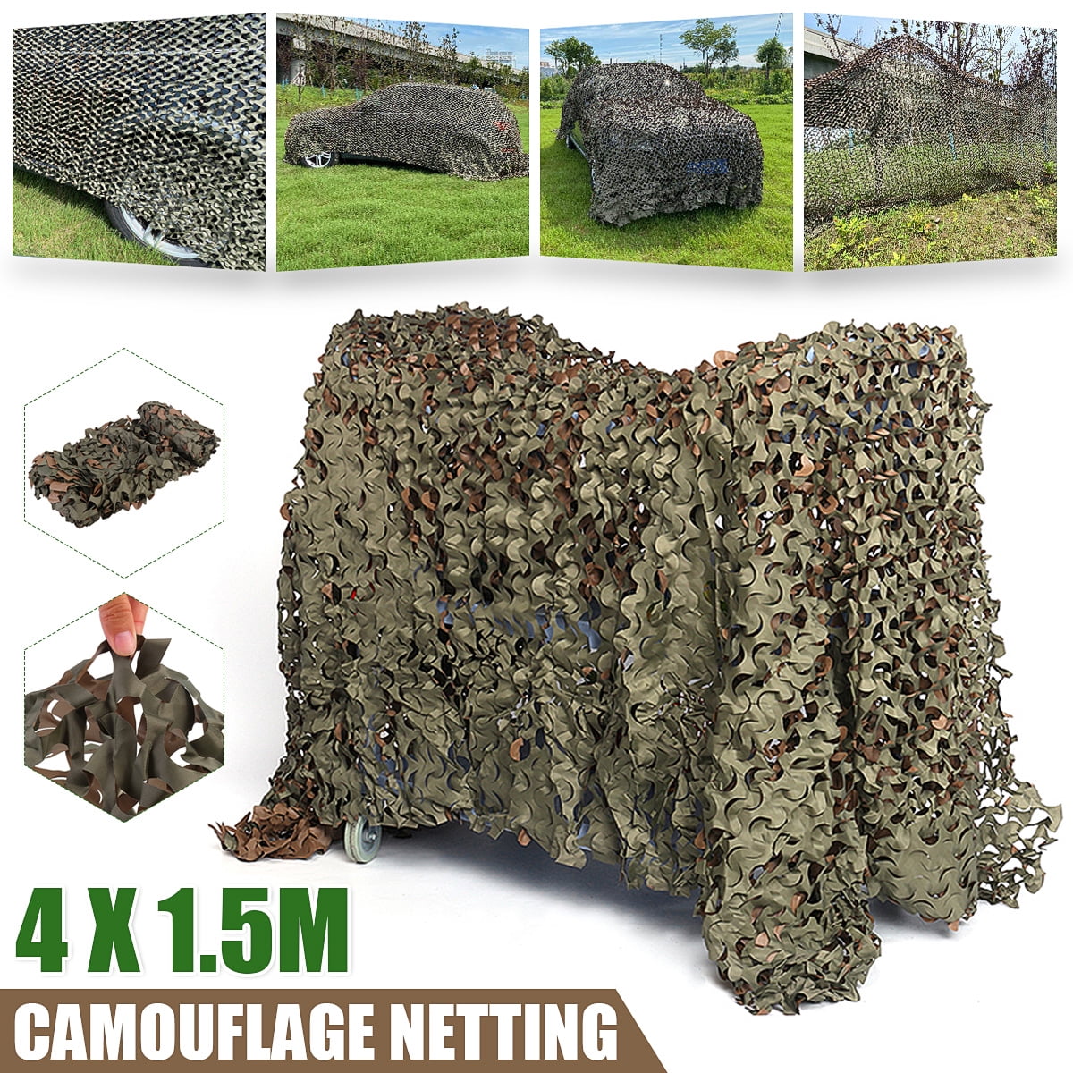 Army Sunshade Fence Net Camouflage Tarp Rope Nets Photograph Car Cover Stealth Camping Military Canopy Blind for Hunting culpeo Camo Netting Party Decoration